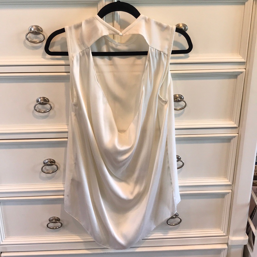 Alice + Olivia AIR white silk blouse